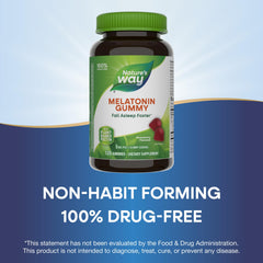 Nature's Way Melatonin Gummies gluten free label highlights plant based ingredients
