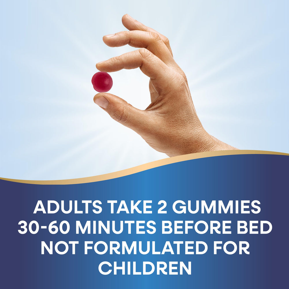 Nature's Way Melatonin Gummies travel pack suggests easy bedside storage