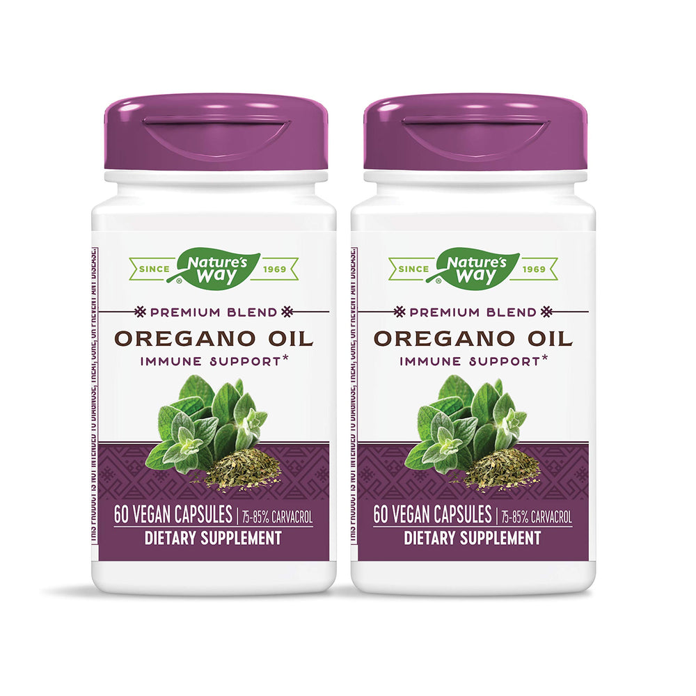 Nature's Way oregano oil bottle front for daily wellness routine.