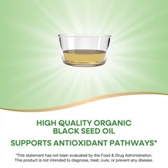 Cap close-up of Nature's Way Black Seed Oil, hexane-free and vegan.