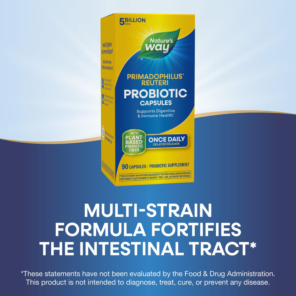 Health scene with Nature's Way Primadophilus Reuteri suggesting digestive support
