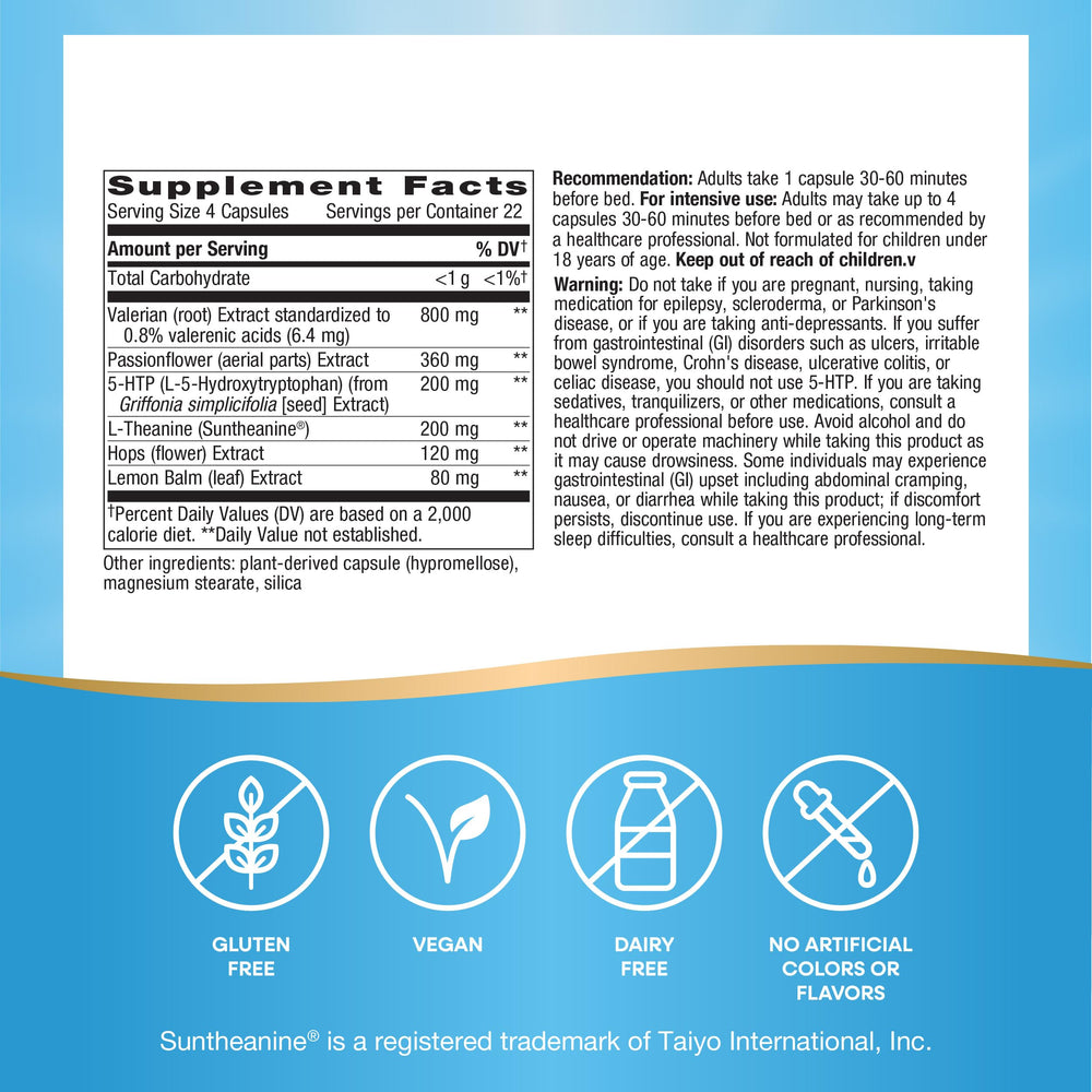 Pour action with Nature's Way Revitalizing Sleep Formula capsules for easy nightly dose.
