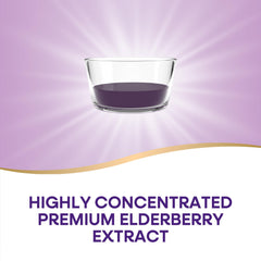 Nature's Way Sambucus Immune Elderberry Syrup ingredients label emphasizing elderberry extract and echinacea.