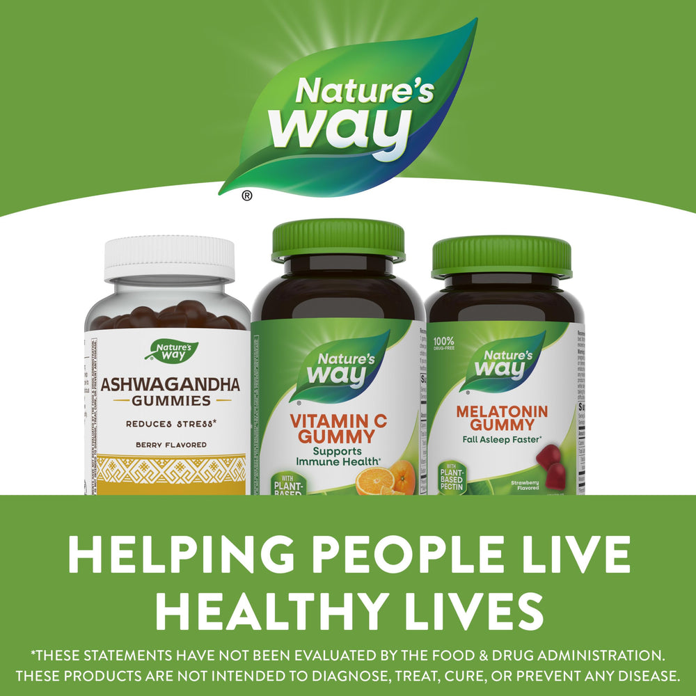 Nature's Way set of 2 bottles with 120 gummies for convenient savings.