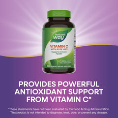 Nature's Way Vitamin C with Rose Hips bottle cap and pour for easy daily dosing