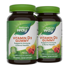 Nature's Way Vitamin D3 Gummies bottle with mixed fruit flavor for daily immune support