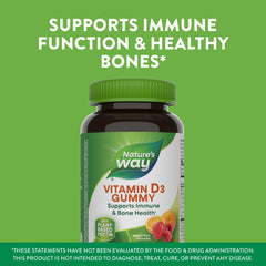 Nature's Way Vitamin D3 Gummies two gummy serving highlights potency
