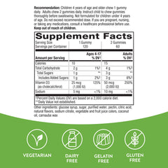 Nature's Way Vitamin D3 Gummies gluten-free plant pectin formulation supports dietary needs