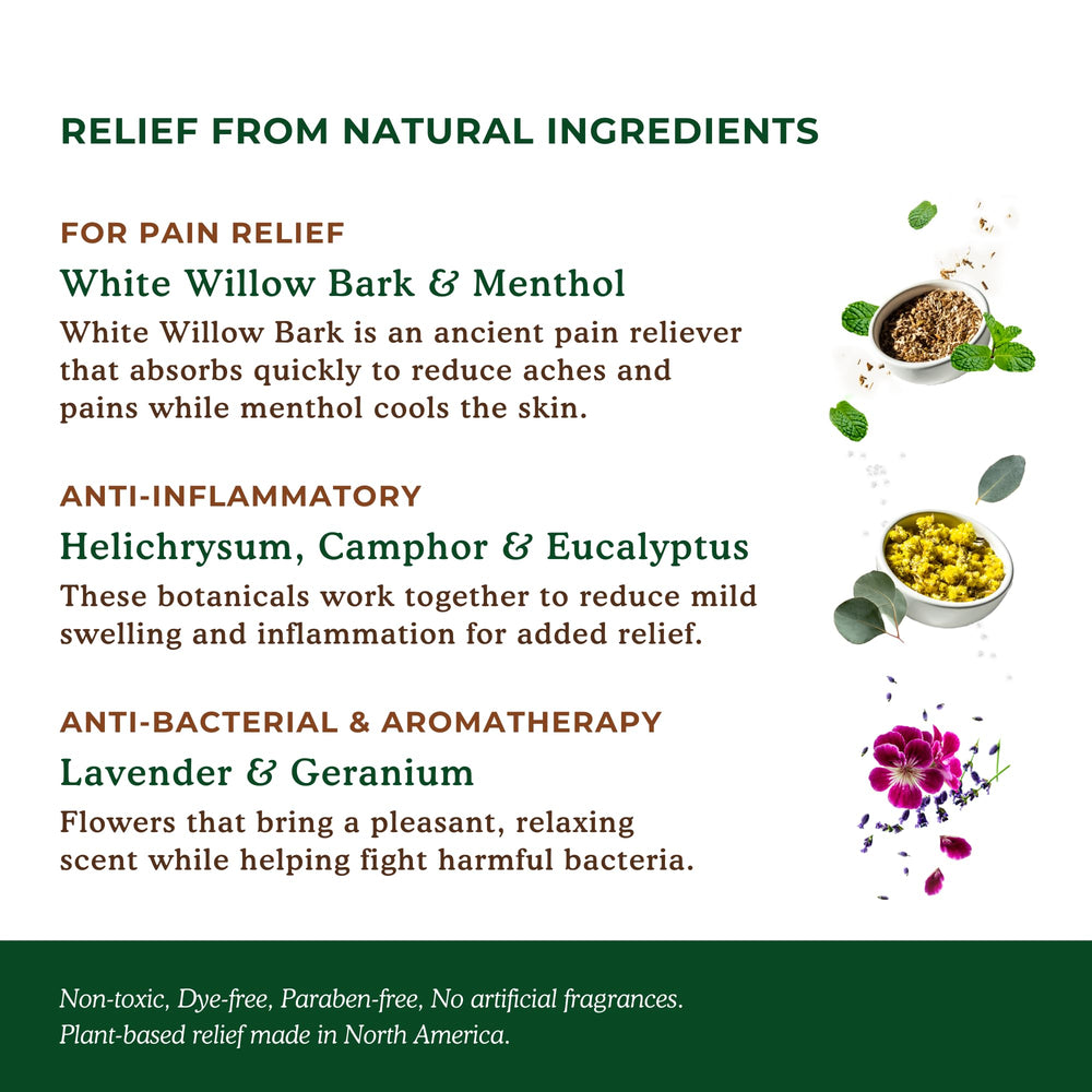 Nature's Willow Willow Balm being applied to a shoulder for targeted relief