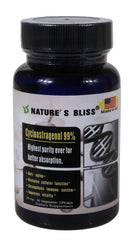Nature'sbliss Cycloastragenol 25mg bottle front, for daily wellness and safety.