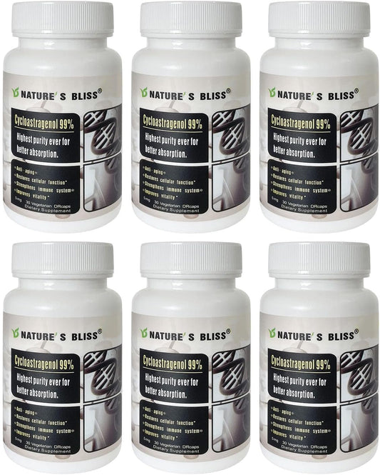 Nature'sbliss Cycloastragenol bottle front highlights premium formula for enhanced absorption.