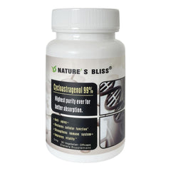 Nature'sbliss stomach-acid protected capsules in bottle ensure gentle intestinal delivery.