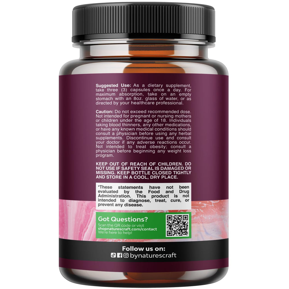 Natures Craft capsules closeup emphasizing hydrolyzed collagen and biotin for daily routines
