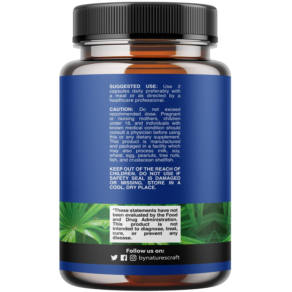 Natures Craft Beta Sitosterol capsules highlight hair health potential.