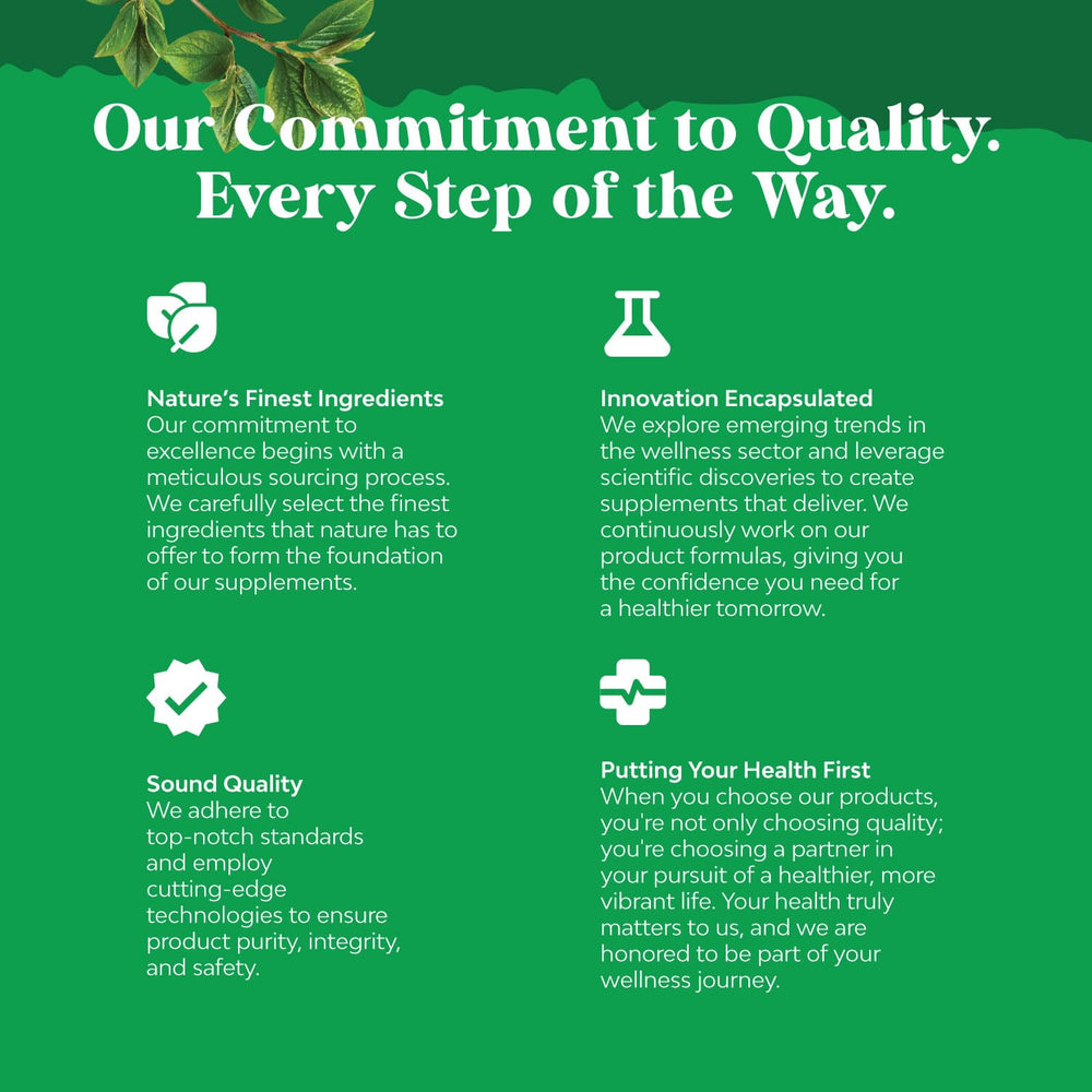 Nature's Craft ingredient list sign emphasizes quality sourcing.