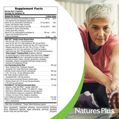 NaturesPlus AgeLoss choline and vitamins label close-up.