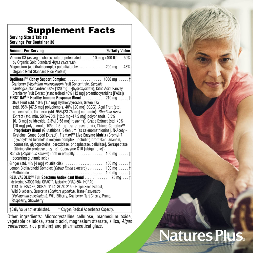 NaturesPlus AgeLoss cranberry concentrate jar illustrating natural kidney support ingredients