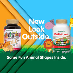 NaturesPlus Animal Parade Gold animal-shaped tablets add fun to daily vitamins.