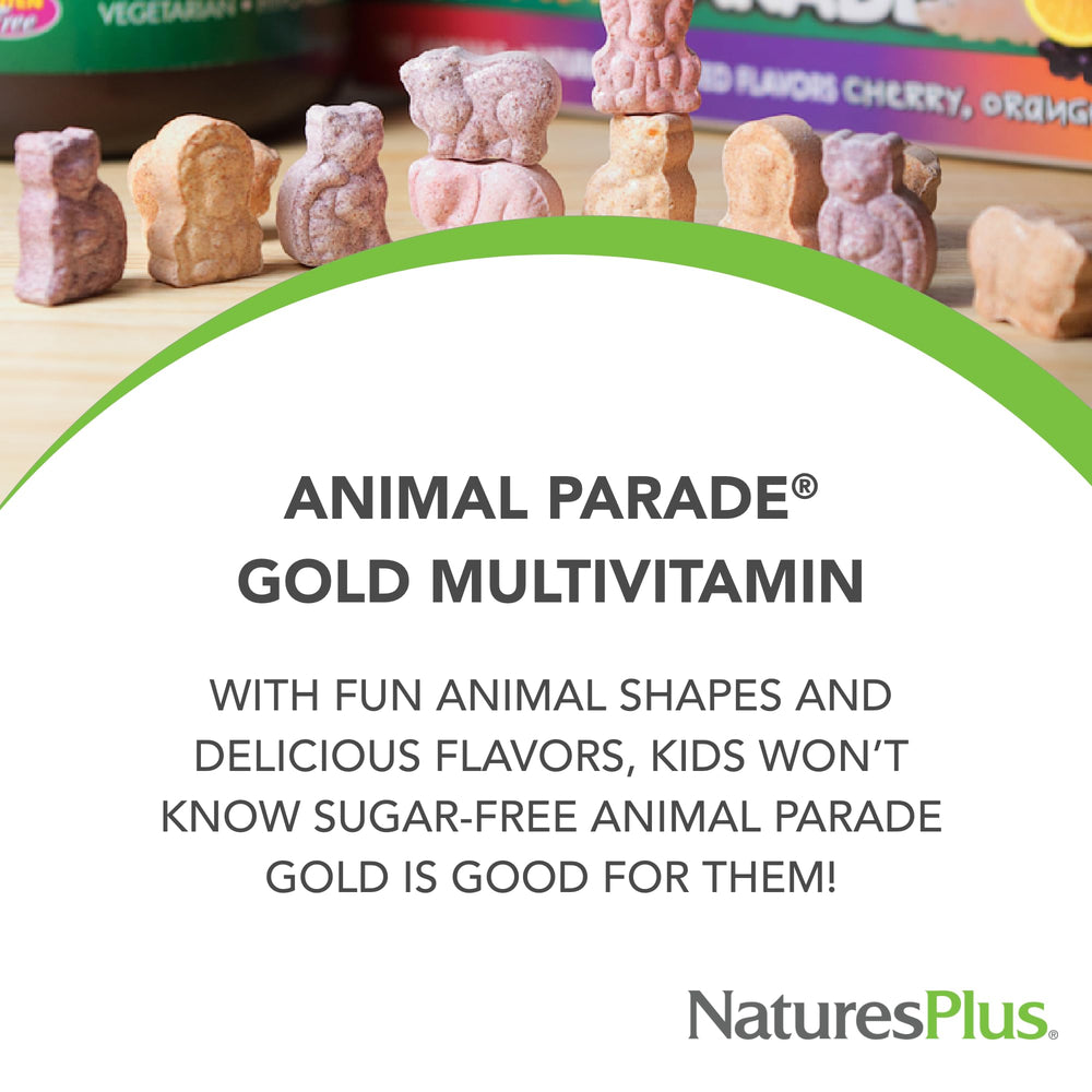 NaturesPlus Animal Parade Gold grape-chewable tablet delights taste while delivering essential nutrients