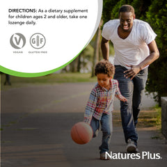 NaturesPlus KidZinc allergen-friendly vegan and gluten-free formula.