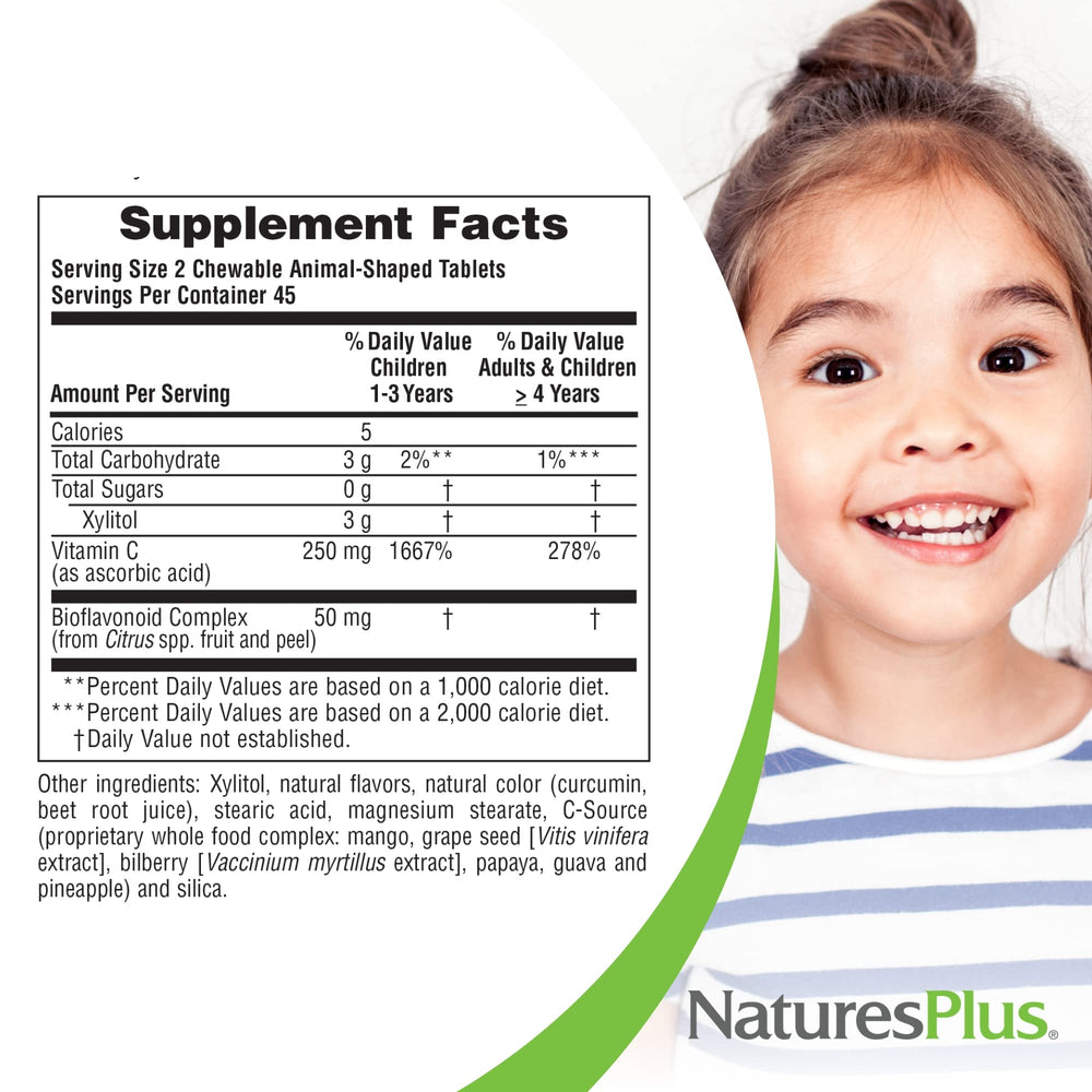NaturesPlus Animal Parade natural orange flavor chews appealing to children during routine