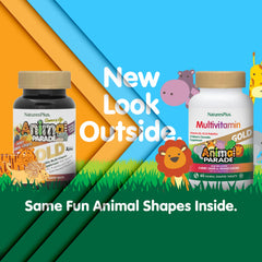 NaturesPlus Animal Parade orange-flavored chewables for a tasty daily vitamin routine