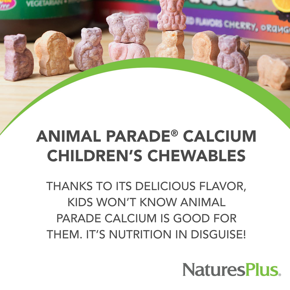 NaturesPlus Animal Parade vanilla sundae flavor chewables appealing to kids