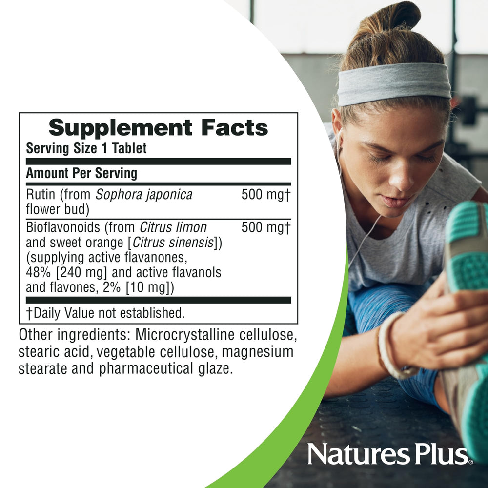 NaturesPlus Biorutin ingredient list features rutin and flavonoids for everyday wellness.