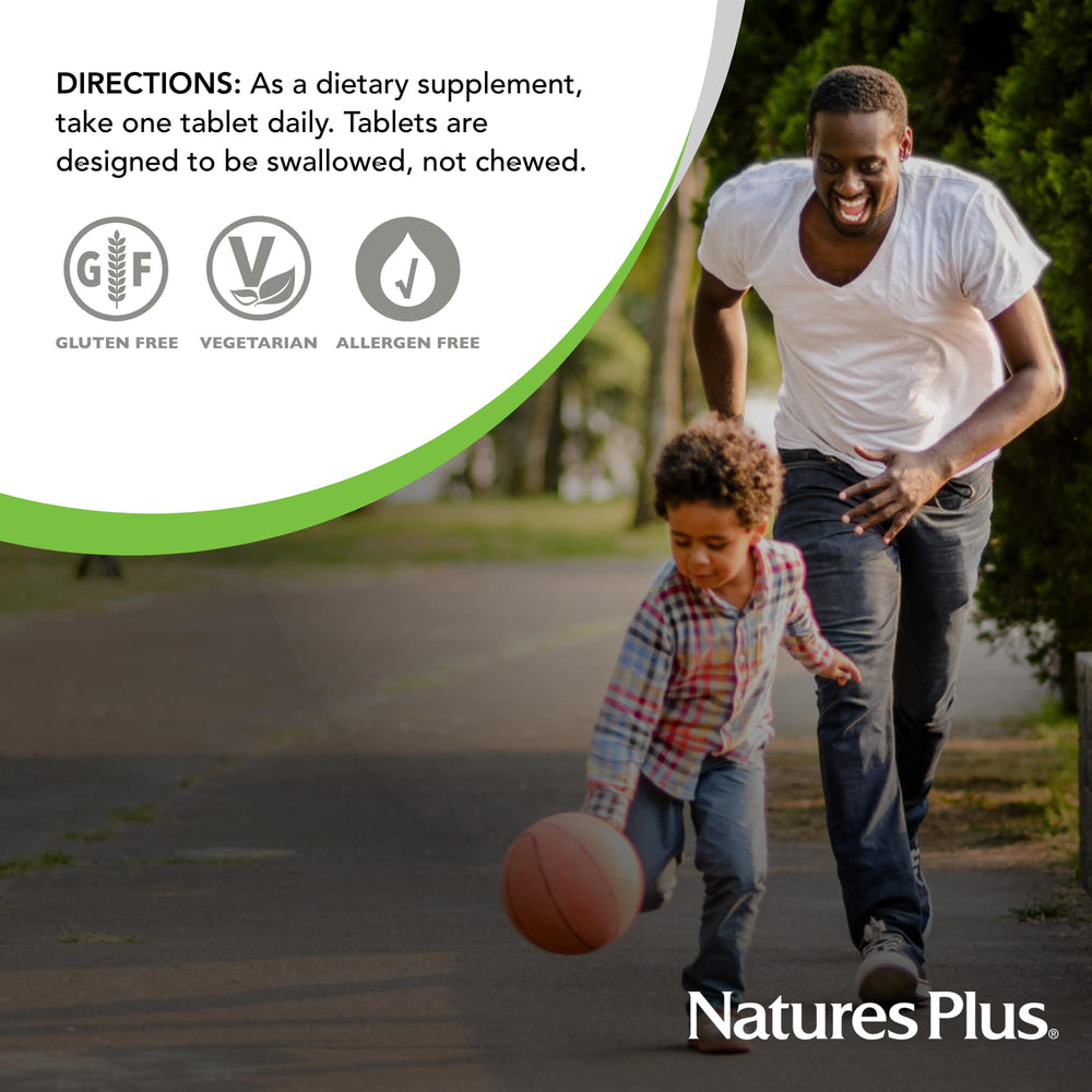 NaturesPlus Bromelain daily dosage concept with 60 servings.