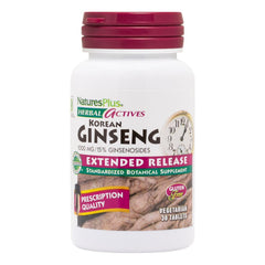 NaturesPlus Herbal Actives Korean Ginseng bottle promotes steady all-day energy.