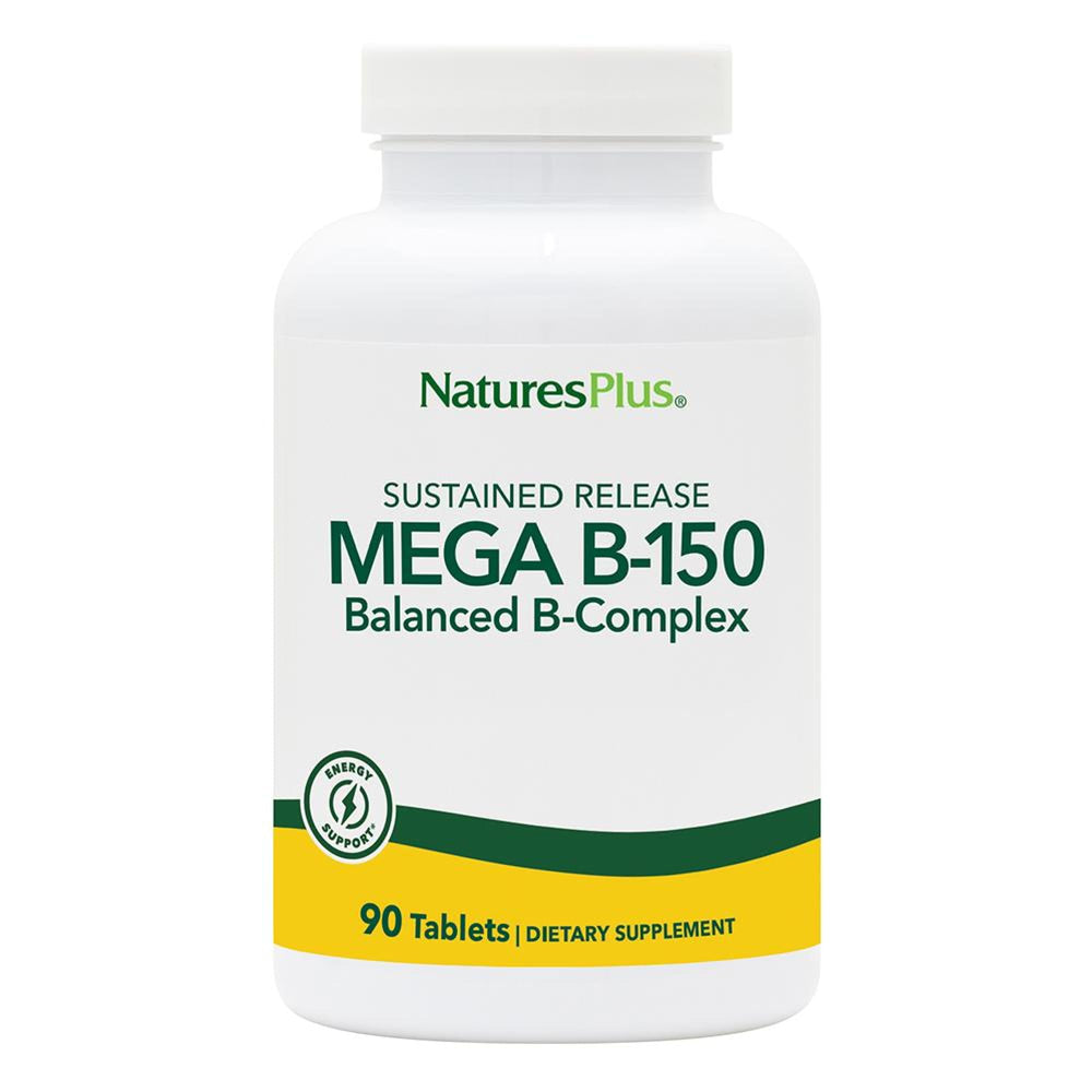 NaturesPlus Mega B-150 Complex tablets front view for steady daily energy support