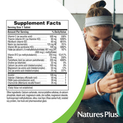 NaturesPlus Mega-Stress Complex packaging-scene shows 60 tablets per bottle.