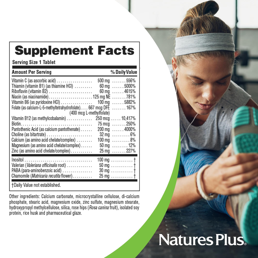 NaturesPlus Mega-Stress gluten-free formula, suitable for gluten-free diets.