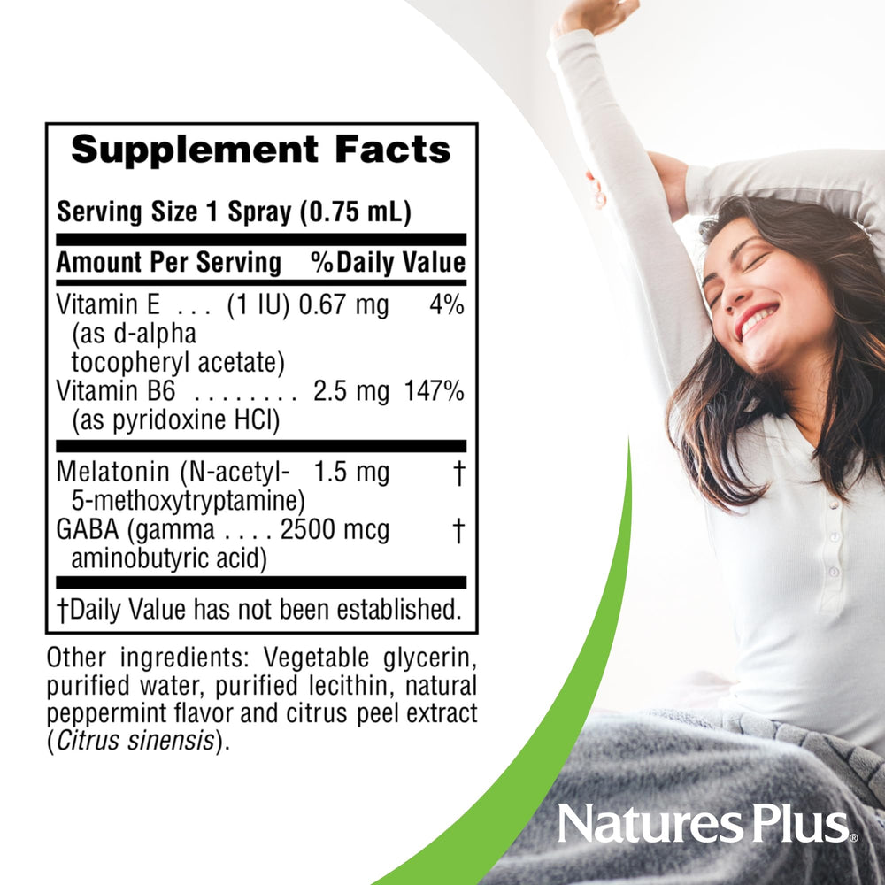 NaturesPlus peppermint-flavored spray for a refreshed breath before sleep.