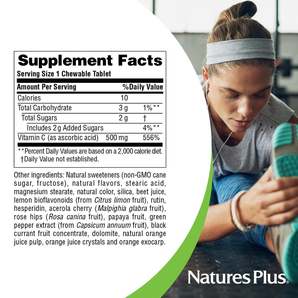 NaturesPlus Orange Juice bottle label highlighting vegan and gluten-free formula