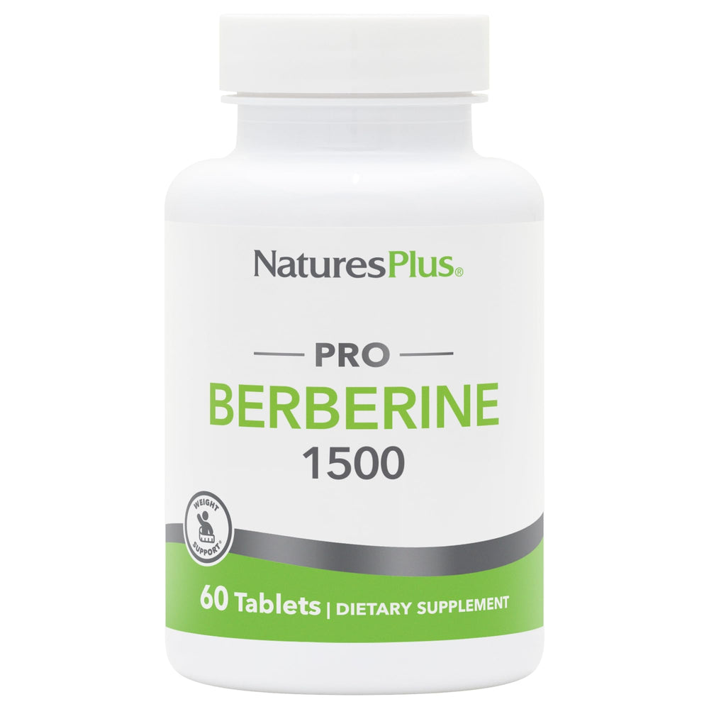 NaturesPlus PRO Berberine 1500 mg bottle with label, supports healthy metabolism.