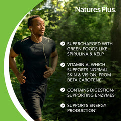 NaturesPlus Source of Life Green Lightning gluten-free label close-up