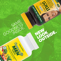 NaturesPlus Source of Life Men bottle pour for easy daily wellness.