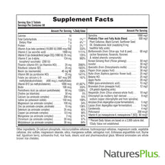 NaturesPlus Source of Life No Iron packaging with manufacturing quality marks