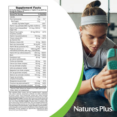 NaturesPlus Source of Life Women liquid being poured into a spoon for easy dosing