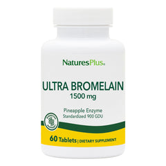 NaturesPlus Ultra Bromelain 1500 mg bottle front view highlighting high-potency enzyme support