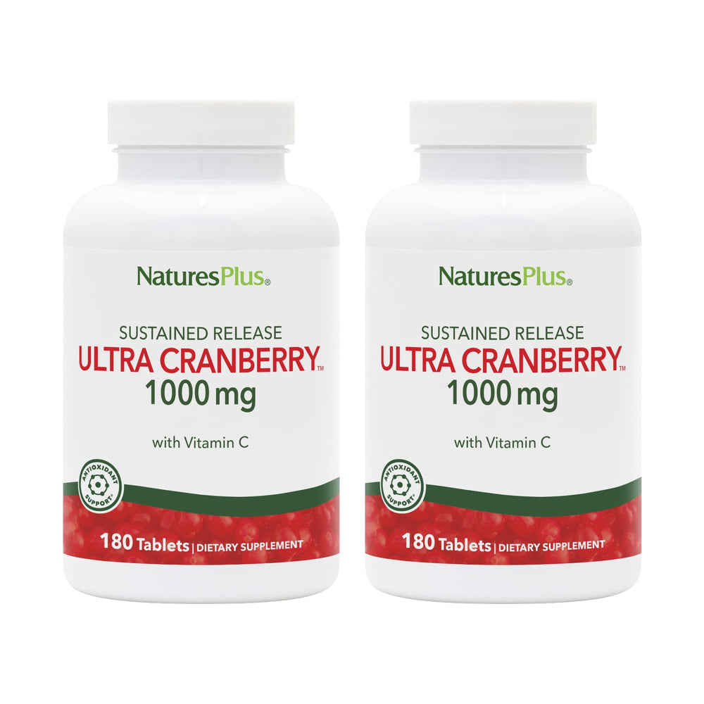 NaturesPlus Ultra Cranberry 1000 tablet bottle promotes ongoing urinary support for daily wellness.