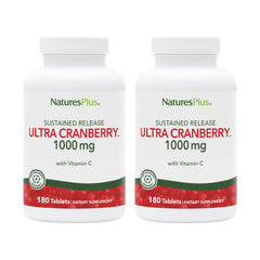 NaturesPlus Ultra Cranberry 1000 tablet bottle promotes ongoing urinary support for daily wellness.