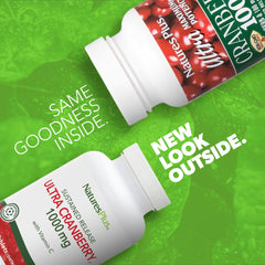 NaturesPlus Ultra Cranberry bottle back listing dosage and daily use details.
