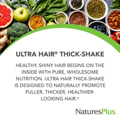 Ultra Hair Thick Shake being poured into a glass for a tasty daily drink