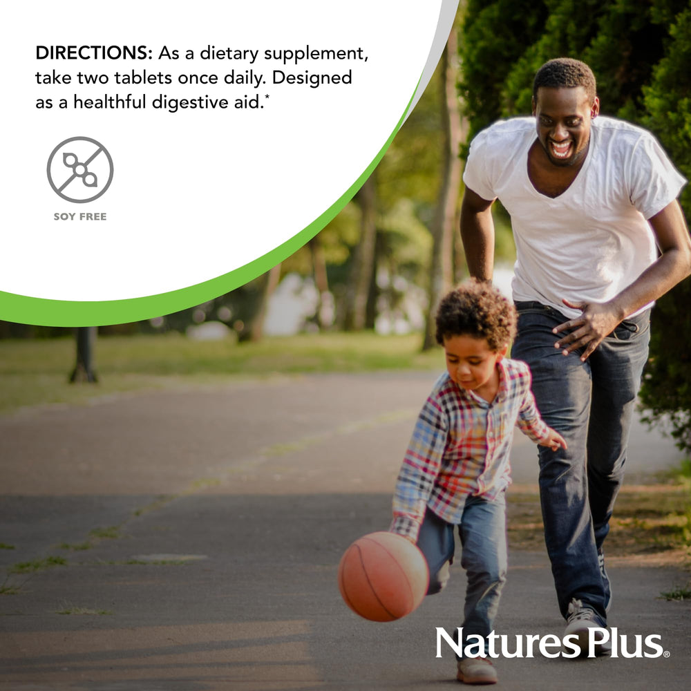 Front label of NaturesPlus Ultra-Zyme with allergen-free and purity highlights