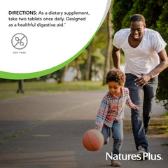 Front label of NaturesPlus Ultra-Zyme with allergen-free and purity highlights