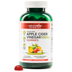 NatureWise Apple Cider Vinegar Gummies bottle on counter for convenient daily wellness support