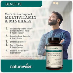 NatureWise Men's Multivitamin capsules ready to take for stress management