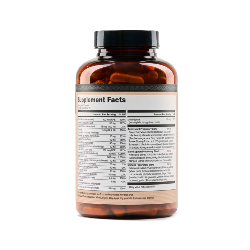 NatureWise Men's Multivitamin manufactured in USA in a cGMP facility.